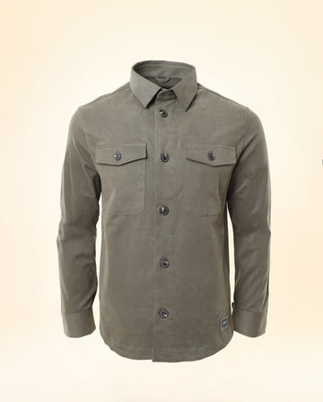 Camisa Casual em Verde Seco Escuro